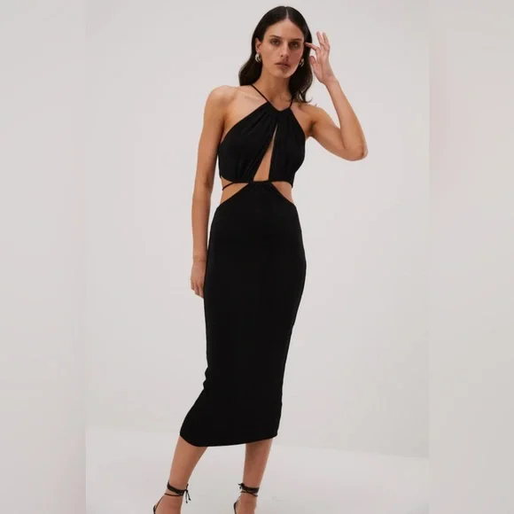 knee length dresses for ladies Misha Midi Black / Xs